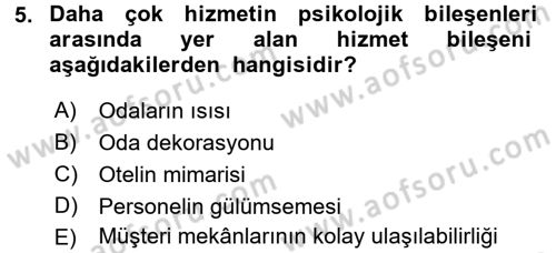 Hizmet Tasarımı Dersi 2017 - 2018 Yılı (Final) Dönem Sonu Sınav Soruları 5. Soru