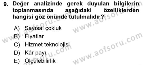 Hizmet Tasarımı Dersi 2017 - 2018 Yılı (Final) Dönem Sonu Sınav Soruları 9. Soru
