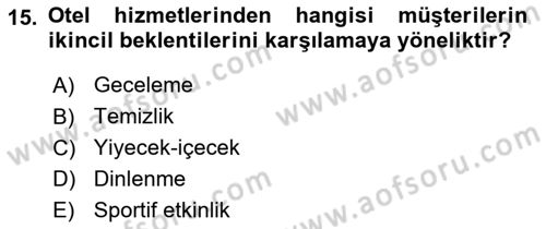 Hizmet Tasarımı Dersi 2018 - 2019 Yılı 3 Ders Sınav Soruları 15. Soru