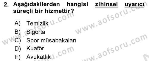 Hizmet Tasarımı Dersi 2018 - 2019 Yılı 3 Ders Sınav Soruları 2. Soru