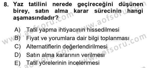 Hizmet Tasarımı Dersi Ara Sınavı Deneme Sınav Soruları 8. Soru