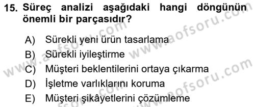 Hizmet Tasarımı Dersi 2018 - 2019 Yılı (Final) Dönem Sonu Sınav Soruları 15. Soru