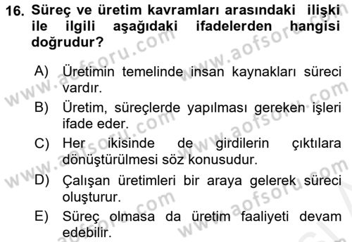 Hizmet Tasarımı Dersi 2018 - 2019 Yılı (Final) Dönem Sonu Sınav Soruları 16. Soru