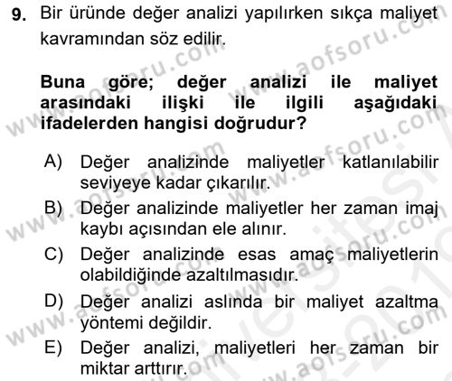 Hizmet Tasarımı Dersi 2018 - 2019 Yılı (Final) Dönem Sonu Sınav Soruları 9. Soru