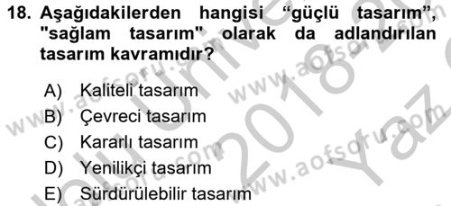 Hizmet Tasarımı Dersi 2018 - 2019 Yılı Yaz Okulu Sınav Soruları 18. Soru
