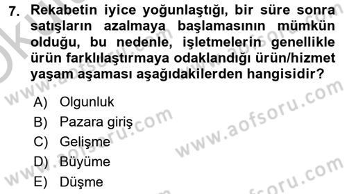 Hizmet Tasarımı Dersi 2018 - 2019 Yılı Yaz Okulu Sınav Soruları 7. Soru