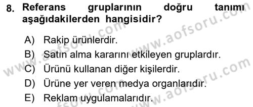 Hizmet Tasarımı Dersi 2019 - 2020 Yılı (Vize) Ara Sınav Soruları 8. Soru