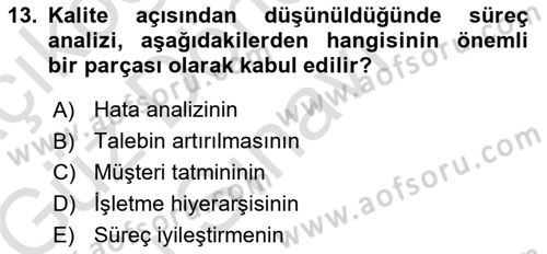Hizmet Tasarımı Dersi 2019 - 2020 Yılı (Final) Dönem Sonu Sınav Soruları 13. Soru