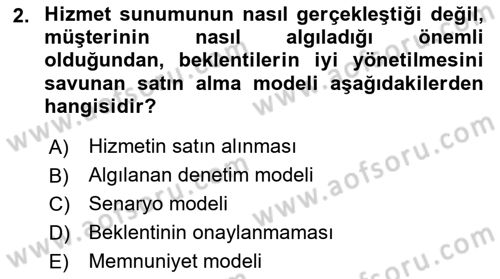 Hizmet Tasarımı Dersi 2019 - 2020 Yılı (Final) Dönem Sonu Sınav Soruları 2. Soru