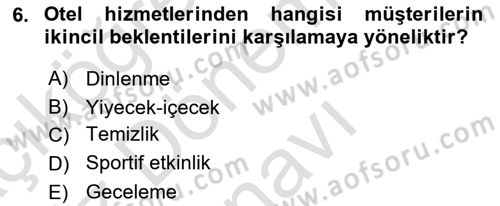 Hizmet Tasarımı Dersi 2019 - 2020 Yılı (Final) Dönem Sonu Sınav Soruları 6. Soru