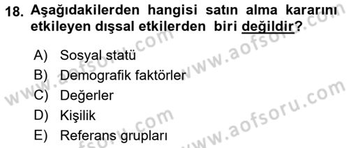 Hizmet Tasarımı Dersi 2021 - 2022 Yılı (Vize) Ara Sınav Soruları 18. Soru