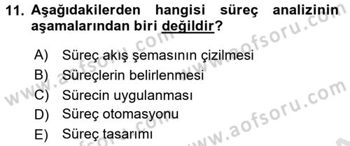 Hizmet Tasarımı Dersi 2021 - 2022 Yılı (Final) Dönem Sonu Sınav Soruları 11. Soru