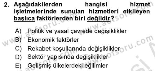 Hizmet Tasarımı Dersi 2021 - 2022 Yılı (Final) Dönem Sonu Sınav Soruları 2. Soru