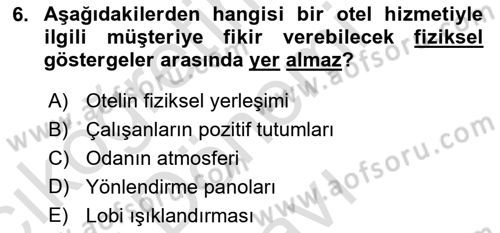Hizmet Tasarımı Dersi 2021 - 2022 Yılı (Final) Dönem Sonu Sınav Soruları 6. Soru