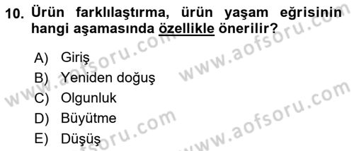 Hizmet Tasarımı Dersi 2021 - 2022 Yılı Yaz Okulu Sınav Soruları 10. Soru