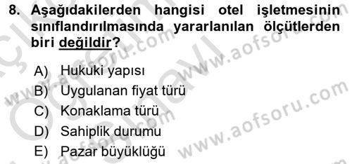 Hizmet Tasarımı Dersi 2021 - 2022 Yılı Yaz Okulu Sınav Soruları 8. Soru