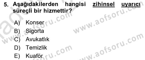 Hizmet Tasarımı Dersi 2022 - 2023 Yılı (Vize) Ara Sınav Soruları 5. Soru
