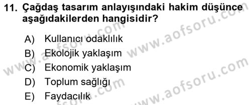 Hizmet Tasarımı Dersi 2022 - 2023 Yılı (Final) Dönem Sonu Sınav Soruları 11. Soru