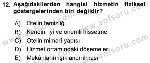 Hizmet Tasarımı Dersi 2022 - 2023 Yılı (Final) Dönem Sonu Sınav Soruları 12. Soru