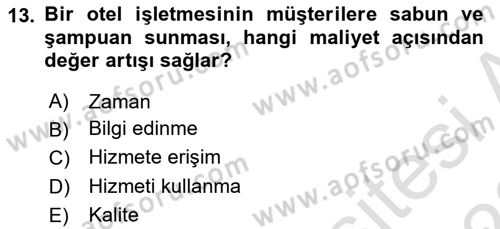 Hizmet Tasarımı Dersi 2022 - 2023 Yılı (Final) Dönem Sonu Sınav Soruları 13. Soru