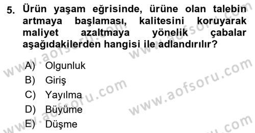 Hizmet Tasarımı Dersi 2022 - 2023 Yılı Yaz Okulu Sınav Soruları 5. Soru
