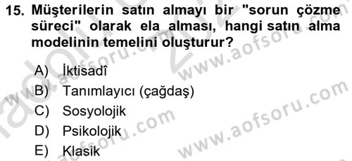 Hizmet Tasarımı Dersi Ara Sınavı Deneme Sınav Soruları 15. Soru