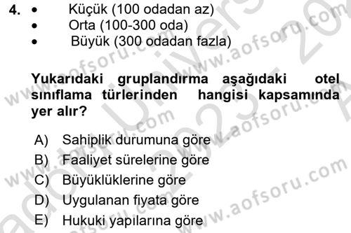 Hizmet Tasarımı Dersi Ara Sınavı Deneme Sınav Soruları 4. Soru