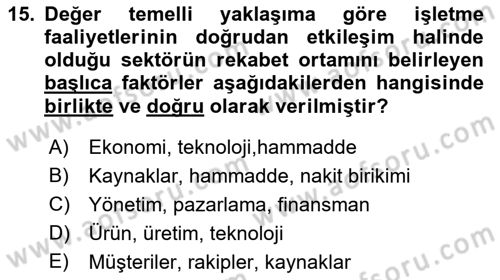 Hizmet Tasarımı Dersi 2023 - 2024 Yılı (Final) Dönem Sonu Sınav Soruları 15. Soru
