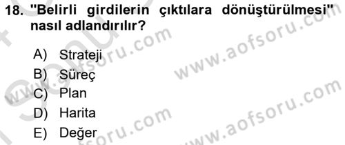 Hizmet Tasarımı Dersi 2023 - 2024 Yılı (Final) Dönem Sonu Sınav Soruları 18. Soru