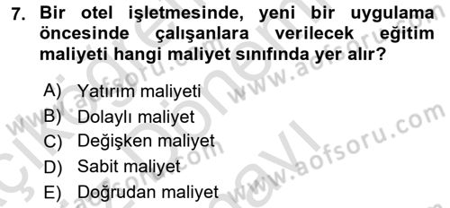 Hizmet Tasarımı Dersi 2023 - 2024 Yılı (Final) Dönem Sonu Sınav Soruları 7. Soru