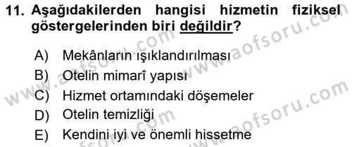 Hizmet Tasarımı Dersi 2023 - 2024 Yılı Yaz Okulu Sınav Soruları 11. Soru