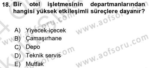Hizmet Tasarımı Dersi 2023 - 2024 Yılı Yaz Okulu Sınav Soruları 18. Soru