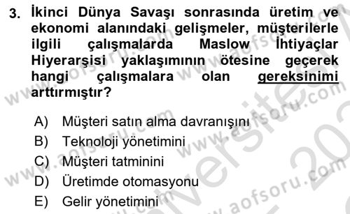Hizmet Tasarımı Dersi 2023 - 2024 Yılı Yaz Okulu Sınav Soruları 3. Soru