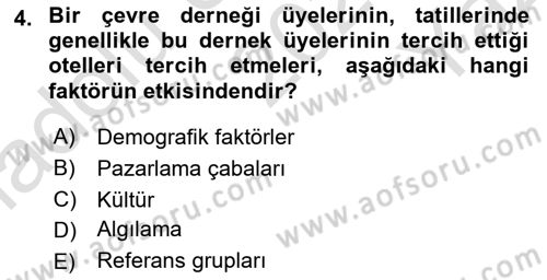 Hizmet Tasarımı Dersi 2023 - 2024 Yılı Yaz Okulu Sınav Soruları 4. Soru