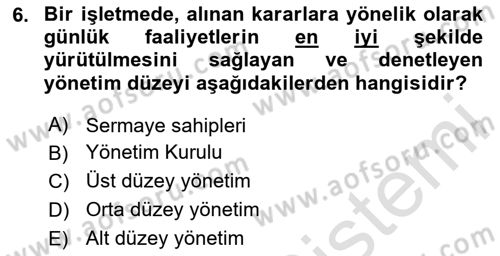 Hizmet Tasarımı Dersi 2023 - 2024 Yılı Yaz Okulu Sınav Soruları 6. Soru
