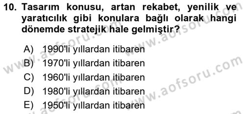 Hizmet Tasarımı Dersi 2024 - 2025 Yılı (Final) Dönem Sonu Sınav Soruları 10. Soru