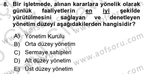 Hizmet Tasarımı Dersi 2024 - 2025 Yılı (Final) Dönem Sonu Sınav Soruları 8. Soru