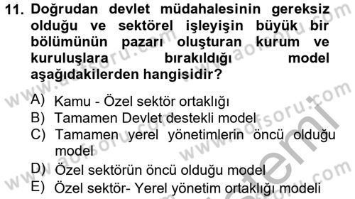 Destinasyon Yönetimi Dersi 2012 - 2013 Yılı (Vize) Ara Sınav Soruları 11. Soru