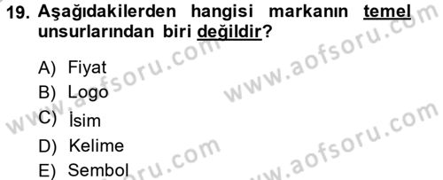 Destinasyon Yönetimi Dersi 2013 - 2014 Yılı (Final) Dönem Sonu Sınav Soruları 19. Soru