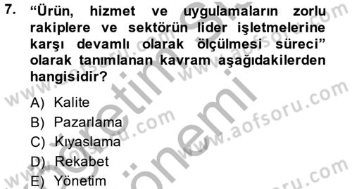 Destinasyon Yönetimi Dersi 2013 - 2014 Yılı (Final) Dönem Sonu Sınav Soruları 7. Soru