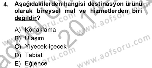 Destinasyon Yönetimi Dersi 2014 - 2015 Yılı (Vize) Ara Sınav Soruları 4. Soru