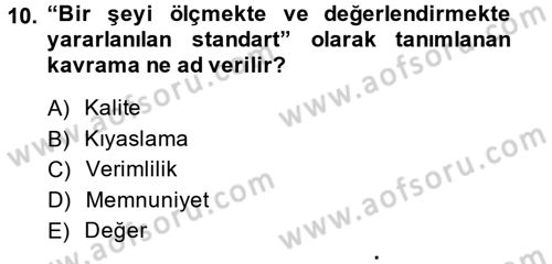 Destinasyon Yönetimi Dersi 2014 - 2015 Yılı (Final) Dönem Sonu Sınav Soruları 10. Soru