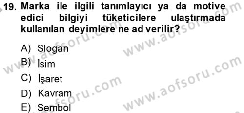 Destinasyon Yönetimi Dersi 2014 - 2015 Yılı (Final) Dönem Sonu Sınav Soruları 19. Soru