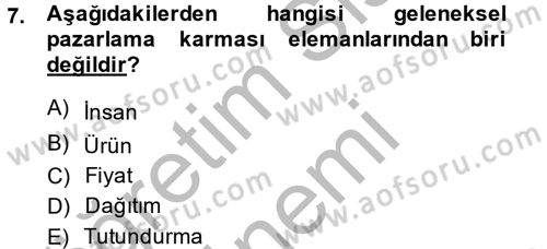 Destinasyon Yönetimi Dersi 2014 - 2015 Yılı (Final) Dönem Sonu Sınav Soruları 7. Soru