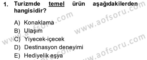 Destinasyon Yönetimi Dersi 2014 - 2015 Yılı Tek Ders Sınav Soruları 1. Soru