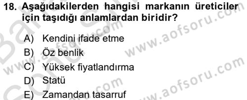 Destinasyon Yönetimi Dersi 2015 - 2016 Yılı (Final) Dönem Sonu Sınav Soruları 18. Soru