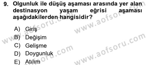 Destinasyon Yönetimi Dersi 2015 - 2016 Yılı (Final) Dönem Sonu Sınav Soruları 9. Soru