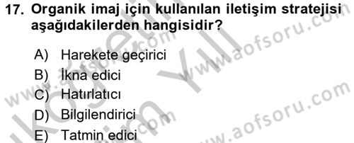 Destinasyon Yönetimi Dersi 2016 - 2017 Yılı 3 Ders Sınav Soruları 17. Soru