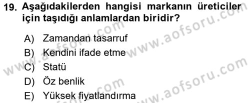 Destinasyon Yönetimi Dersi 2016 - 2017 Yılı 3 Ders Sınav Soruları 19. Soru