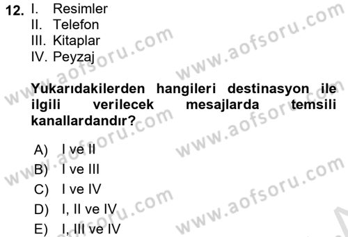 Destinasyon Yönetimi Dersi 2016 - 2017 Yılı (Final) Dönem Sonu Sınav Soruları 12. Soru